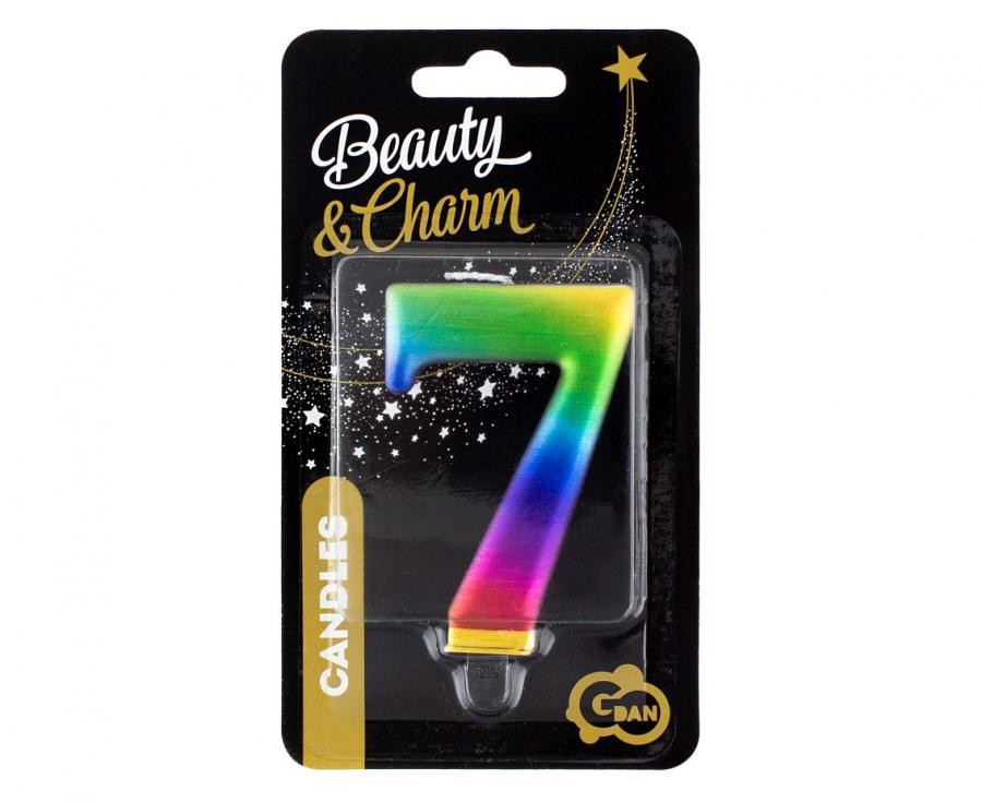 Świeczka cyferka 7, Galaxy 8cm GoDan